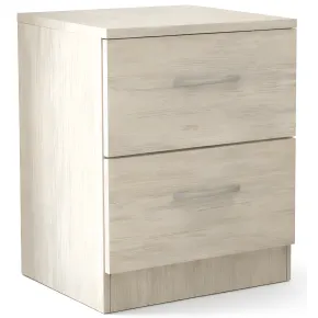 Comodino 2 Cassetti Rovere Chiaro Bianco Ges Camera da Letto Moderno