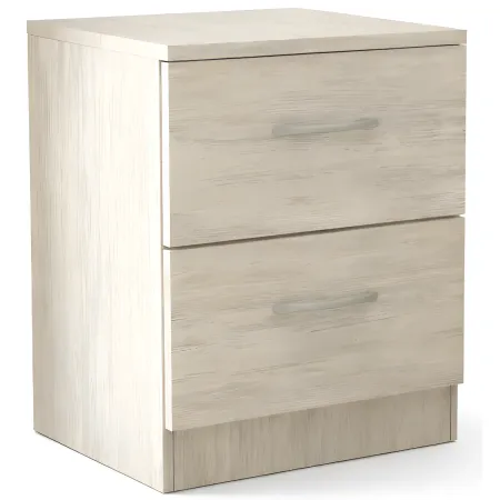 Comodino 2 Cassetti Rovere Chiaro Bianco Ges Camera da Letto Moderno
