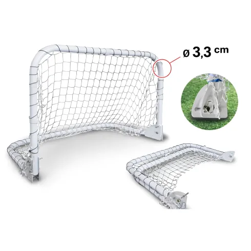 Porta da Calcio Pieghevole 92x56x50 cm Salvaspazio Acciaio Impermeabile