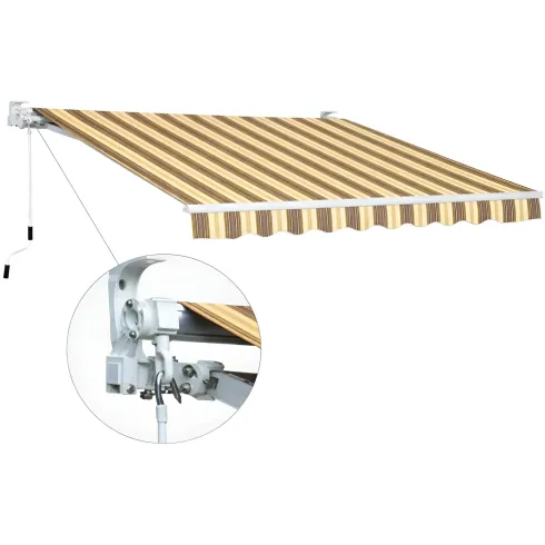 Tenda da Sole a Barra Quadra 300x200 Beige Rigato da Esterno Balcone