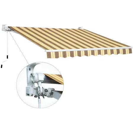 Tenda da Sole a Barra Quadra 300x200 Beige Rigato da Esterno Balcone
