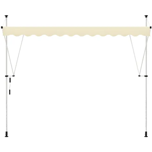 Tenda da Sole a Caduta Senza Viti 250x130 Altezza Regolabile Beige