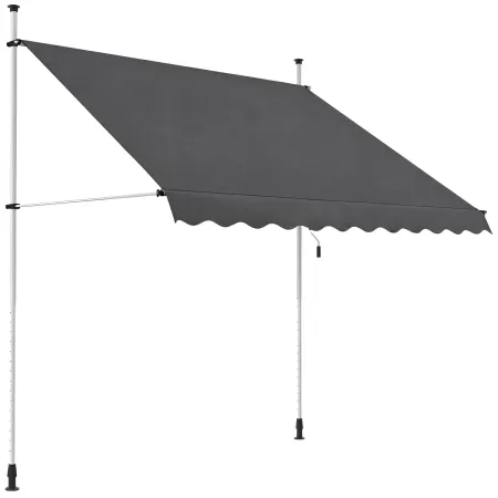 Tenda da Sole a Caduta Senza Viti 250x130 Altezza Regolabile Antracite