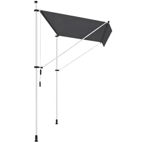 Tenda da Sole a Caduta Senza Viti 250x130 Altezza Regolabile Antracite 2