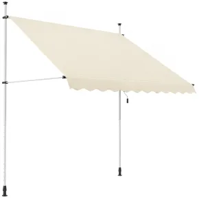 Tenda da Sole a Caduta Senza Viti 300x130 Altezza Regolabile Beige