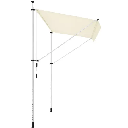 Tenda da Sole a Caduta Senza Viti 300x130 Altezza Regolabile Beige