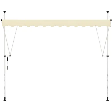Tenda da Sole a Caduta Senza Viti 300x130 Altezza Regolabile Beige