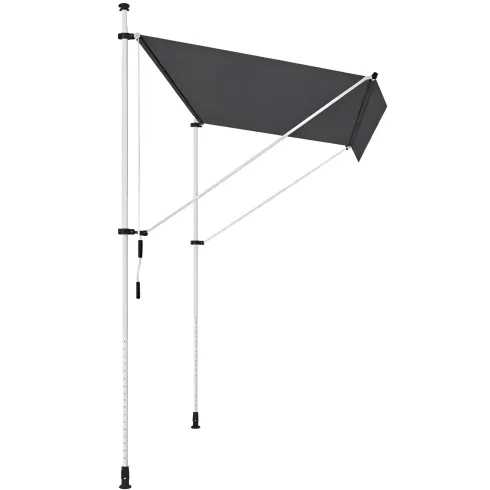 Tenda da Sole a Caduta Senza Viti 300x130 Altezza Regolabile Antracite