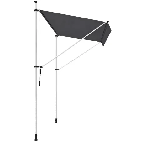 Tenda da Sole a Caduta Senza Viti 300x130 Altezza Regolabile Antracite