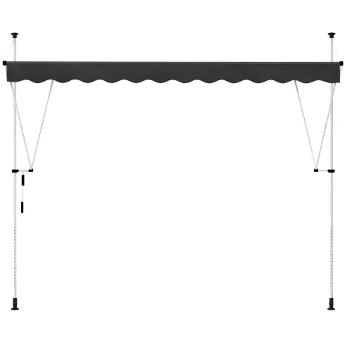 Tenda da Sole a Caduta Senza Viti 300x130 Altezza Regolabile Antracite