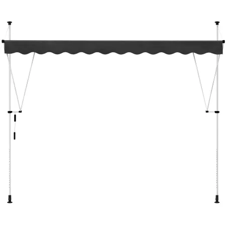 Tenda da Sole a Caduta Senza Viti 300x130 Altezza Regolabile Antracite