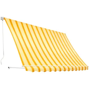 Tenda da Sole a Caduta 100x250 Rigato Giallo Bianco Senza Cassone