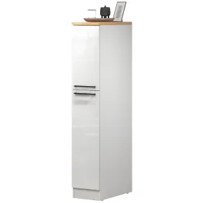 Colonna Portaspezie Bianco Lucido Rovere 2 Cassetti Soft Close Legno