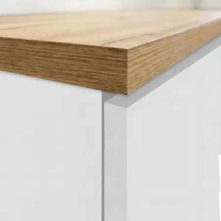 Colonna Portaspezie Bianco Lucido Rovere 2 Cassetti Soft Close Legno