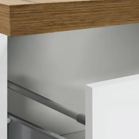 Colonna Portaspezie Bianco Lucido Rovere 2 Cassetti Soft Close Legno
