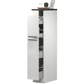 Colonna Portaspezie Bianco Lucido Report 2 Cassetti Soft Close Legno 2