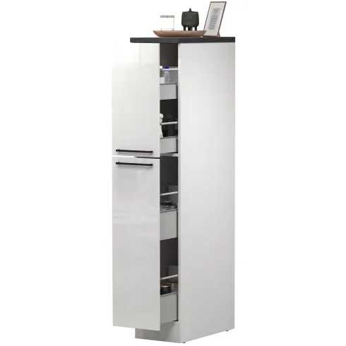 Colonna Portaspezie Bianco Lucido Report 2 Cassetti Soft Close Legno