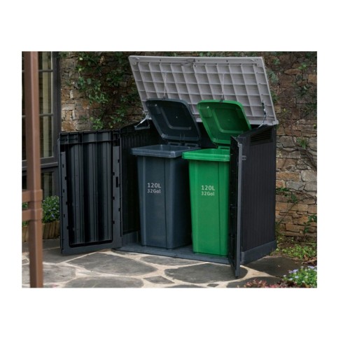Box Porta Attrezzi da Giardino Keter Nero per Esterno Ripostiglio in Resina | BricoShop24
