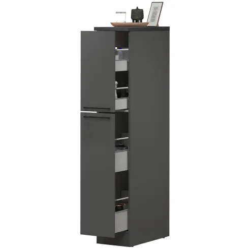 Colonna Portaspezie Antracite 2 Cassetti Soft Close Legno Nobilitato