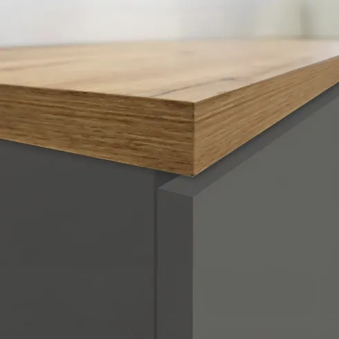 Colonna Portaspezie Antracite Rovere 2 Cassetti Soft Close in Legno