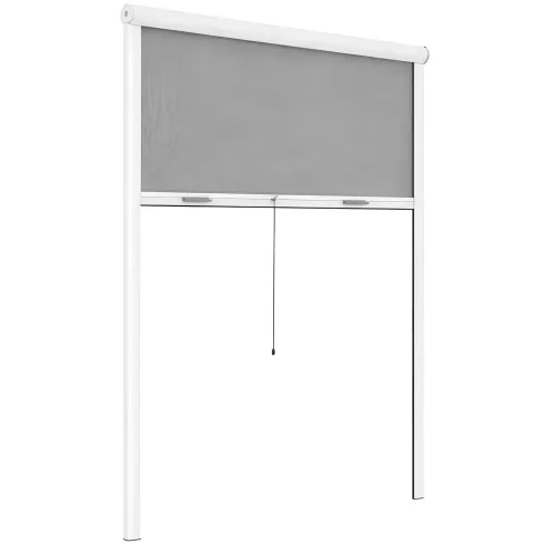 Zanzariera a Rullo Verticale 80x160 Riducibile in Alluminio Bianco