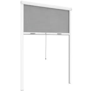 Zanzariera a Rullo Verticale 140x160 Riducibile in Alluminio Bianco