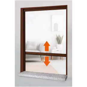 Zanzariera a Rullo Verticale 60x150 Riducibile in Alluminio Marrone 2