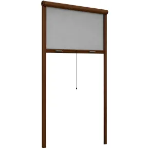 Zanzariera a Rullo Verticale 60x150 Riducibile in Alluminio Marrone