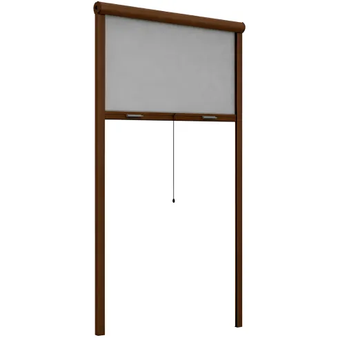 Zanzariera a Rullo Verticale 100x160 Riducibile in Alluminio Marrone