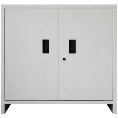 Armadietto Basso in Acciaio con 80x80cm 2 Ante Ripiano Interno