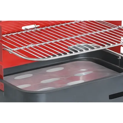 Barbecue a Carbonella 37x27x68 cm Griglia Regolabile Acciaio Rosso