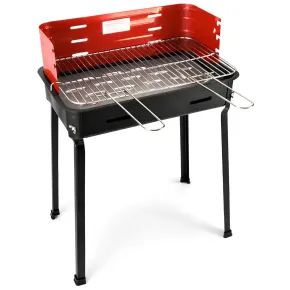 Barbecue a Carbonella 50x30x75 cm Griglia Regolabile Acciaio Rosso