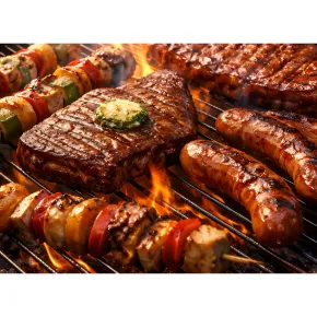 Barbecue Portatile a Carbonella 32x25x5 cm Leggero Compatto 2