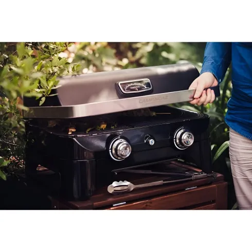 Barbecue a Gas 2 Fuochi Campignaz da Tavolo 65x52x36 cm Coperchio