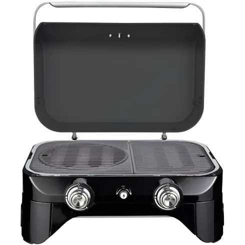 Barbecue a Gas 2 Fuochi Campignaz da Tavolo 65x52x36 cm Coperchio