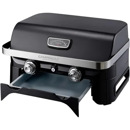 Barbecue a Gas 2 Fuochi Campignaz da Tavolo 65x52x36 cm Coperchio