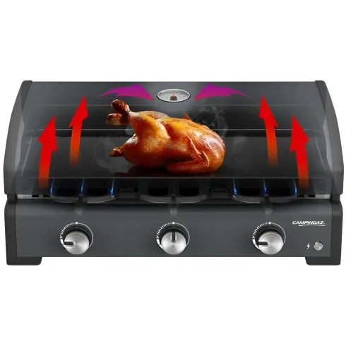 Barbecue a Gas Campignaz Plancha 3 Fuochi 76x56x31 cm Piastra Ghisa
