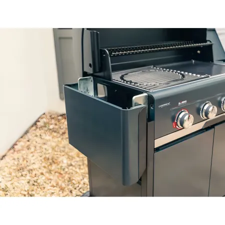 Barbecue Gas Campignaz 4 Fuochi Ruote Acciaio Inox Nero 127x57x113 cm