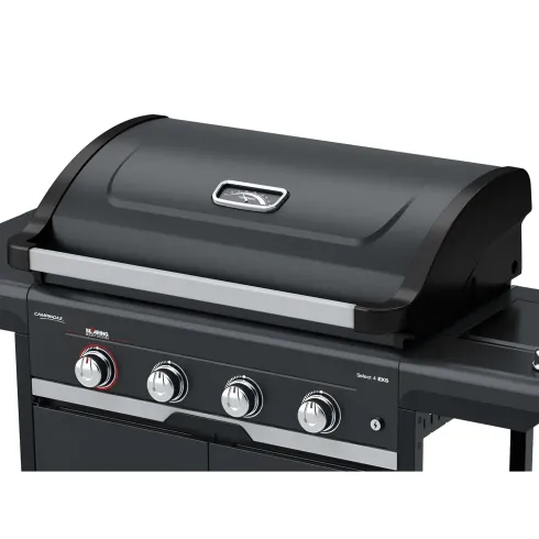 Barbecue Gas Campignaz 4 Fuochi Ruote Acciaio Inox Nero 127x57x113 cm