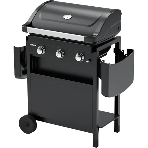 Barbecue Gas Campignaz 3 Fuochi Ripiani Laterali Nero 91x53x108 cm