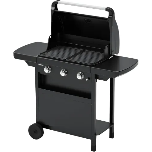 Barbecue Gas Campignaz 3 Fuochi Ripiani Laterali Nero 91x53x108 cm