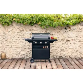 Barbecue Gas Campignaz 3 Fuochi Ripiani Laterali Nero 91x53x108 cm 2