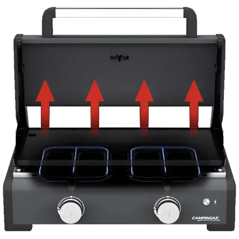 Barbecue a Gas Campignaz Plancha 65x56x31 cm 2 Fuochi Piastra Ghisa