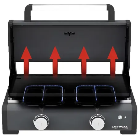 Barbecue a Gas Campignaz Plancha 65x56x31 cm 2 Fuochi Piastra Ghisa