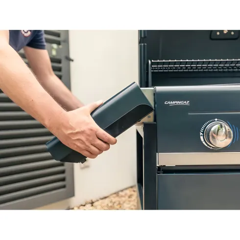 Barbecue Gas Campignaz 3 Fuochi Ripiani Laterali Nero 115x57x113 cm
