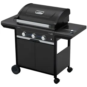 Barbecue Gas Campignaz 3 Fuochi Ripiani Laterali Nero 115x57x113 cm 2