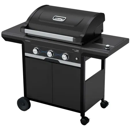 Barbecue Gas Campignaz 3 Fuochi Ripiani Laterali Nero 115x57x113 cm