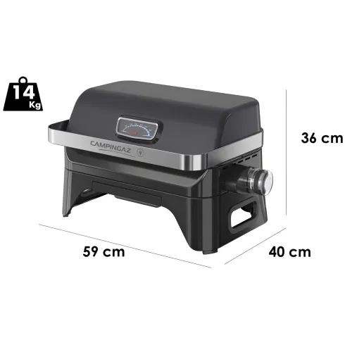 Barbecue Elettrico da Tavolo Campignaz 2200W Griglia Ghisa Coperchio