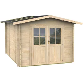 Casetta in Legno 2x2.5 25 mm con Pavimento Rimessa Porta Attrezzi da Giardino | BricoShop24