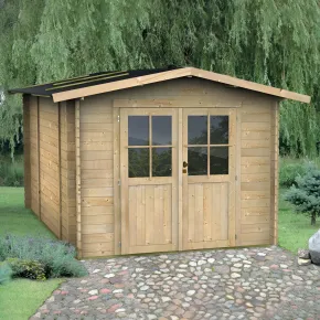 Casetta in Legno 2x2.5 25 mm con Pavimento Rimessa Porta Attrezzi da Giardino | BricoShop24 2